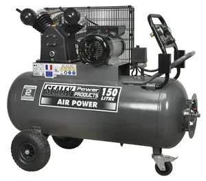 Sealey Air Compressor 150L Belt Drive 3hp with Front Control Panel SAC3153B