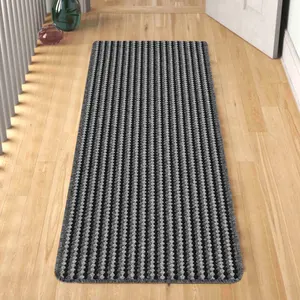 Eden Non Slip Washable Dirt Trapper Indoor Doormat - Kitchen Mats - Floor Mats - Anthracite 57x120 cm