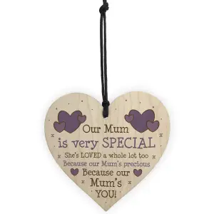 Special Gift For Mum Wood Heart Sign Birthday Mothers Day Gift From Daughter Son