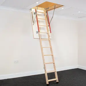 1100mm x 545mm Deluxe Wooden Loft Ladder