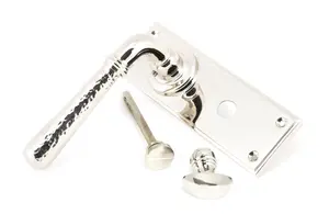 From The Anvil Polished Nickel Hammered Newbury Lever Bathroom Set