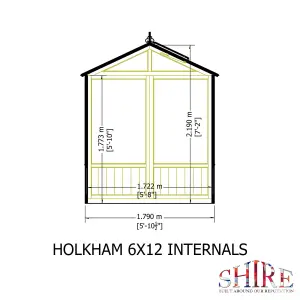 Shire Holkham 12x6 Wooden Apex Greenhouse