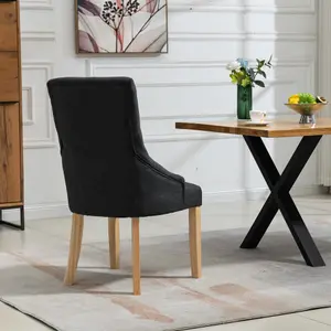 Ravenna Fabric Dining Chairs - Set of 2 - Black