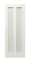 Shaker 2 Panel White Primed Glazed Door 2040 x 826mm