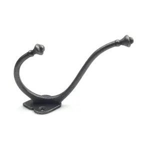 Oakcrafts - Antique Cast Iron Inglemire Coat Hook - Pack of 5 Hooks