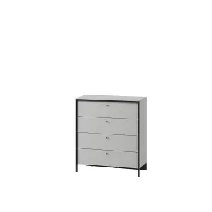 Sleek GRIS Chest of Drawers - Stylish Clothing Storage with Integrated LED Lighting (H)1150mm x (W)1010mm x (D)490mm