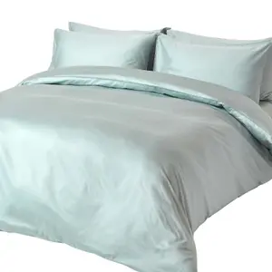 Homescapes Duck Egg Blue Organic Cotton Duvet Cover Set 400 Thread count, King