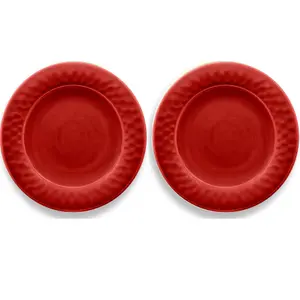 Purely Home Crackle Red Melamine Dinner Plates - Set of 2