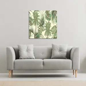 Tropical Leaves on Yellow (Canvas Print) / 127 x 127 x 4cm