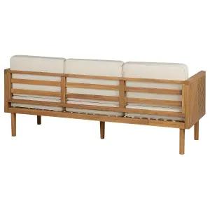 Garden Sofa BARATTI Acacia Wood Light Wood 3 Seater