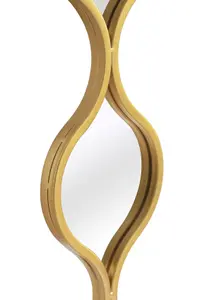 MirrorOutlet The Quinque Gold Metal Framed Tear Drop Garden Wall Mirror 124CM X 15CM)