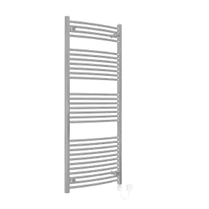 Right Radiators Electric Heated Towel Rail Radiator Curved Pre-filled Thermostatic Ladder Warmer Chrome 1500x600 mm