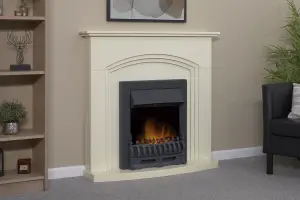 Adam Truro Fireplace in Cream with Blenheim Electric Fire in Black, 41 Inch