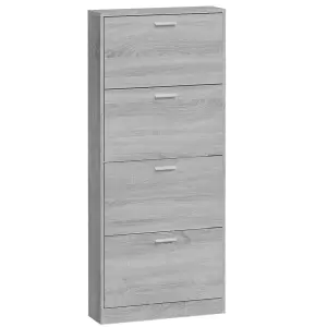 Berkfield Shoe Cabinet Grey Sonoma 59x17x150 cm Engineered Wood