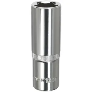 18mm Deep Drive Socket - Forged Steel Chrome Vanadium with 1/2 Inch Square Drive