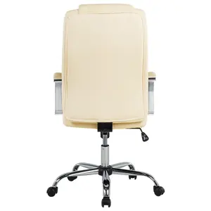 Executive Chair Faux Leather Light Beige WINNER