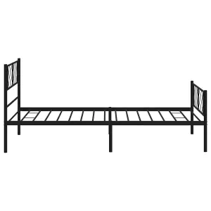 Berkfield Metal Bed Frame with Headboard and Footboard Black 90x200 cm