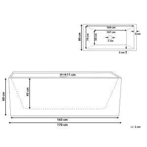 Freestanding Bath 1700 x 810 mm Red RIOS