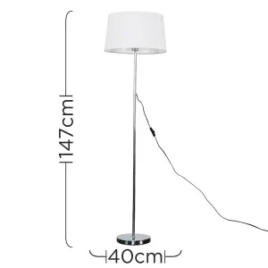 ValueLights Modern Standard Floor Lamp Base In Polished Chrome Finish