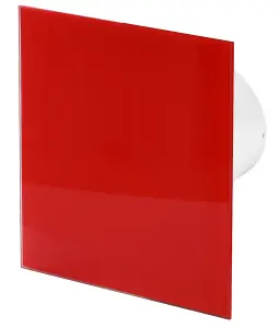 Awenta 100mm Timer Extractor Fan Shiny Red Glass Front Panel TRAX Wall Ceiling Ventilation