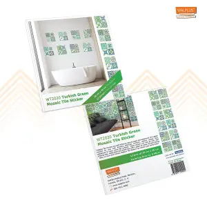 Walplus Turkish Green Mosaic Tile Stickers PVC