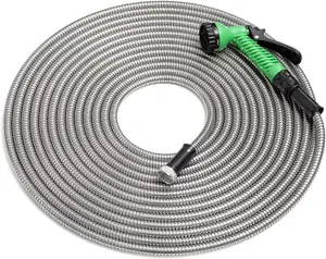 Hose Hero 50ft Smart Steel  Tough Garden Hose with 7" Nozzle Gun