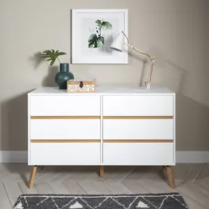 Otto Chest of Drawers 6 Drawer in Classic White