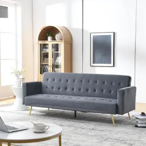 Olivia Slate Grey 3 Seater Sofa Bed - Clic Clac