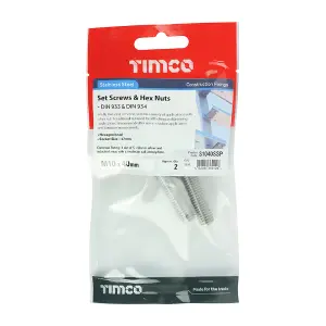 Timco - Set Screws & Hex Nuts - Stainless Steel (Size M10 x 40 - 2 Pieces)