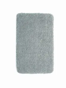 Washable Silver Thick Shaggy Rug, Modern Plain Rug for Bedroom, & Living Room, Silver Rug for Dining Room-60cm X 100cm