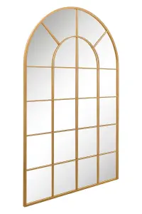 MirrorOutlet The Arcus Gold Framed Arched Window Mirror 190CM x 120CM