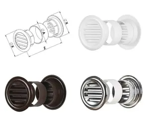 Silver Mini Circle Air Vent Grille Door Round Ventilation Cover