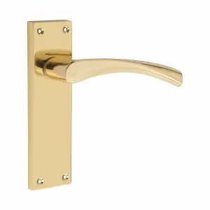 1 Pair of Victorian Scroll Astrid Handle  Latch Door Handles  Gold Polished Brass with 150mm x 40mm Backplate - Golden Grace