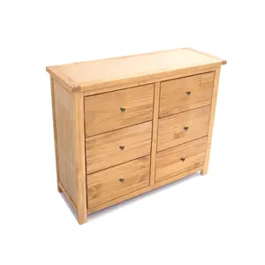 Lugo 6 Drawer Chest of Drawers Brass Knob