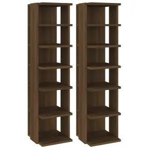 Shoe Racks 2 pcs Brown Oak 27.5x27x102 cm Engineered Wood