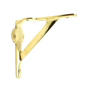 Oakcrafts - Pair of Solid Brass Gallows Style Shelf Brackets - 125mm x 125mm