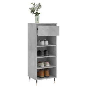 Berkfield Shoe Cabinet Concrete Grey 40x36x105 cm Engineered Wood