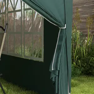 Outsunny 3mx3m Pop Up Gazebo Party Tent Canopy Marquee with Storage Bag Green