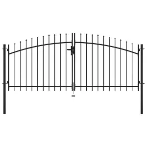 Berkfield Double Door Fence Gate with Spear Top 300x150 cm