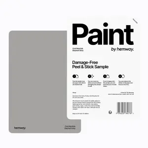 Hemway Chalk Paint Matt A5 Sample, Elephant Grey, Peel & Stick Swatch For Interior Walls Wood