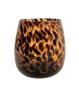 Leopard         Print         Glass         Vase         13cm