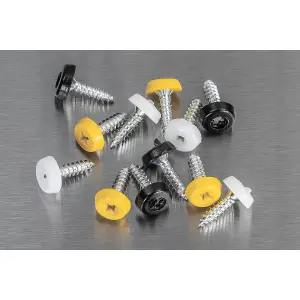 Sealey Numberplate Screw Assorted 195 Pieces 4.8mm x 18mm Plastic Enclosed Head