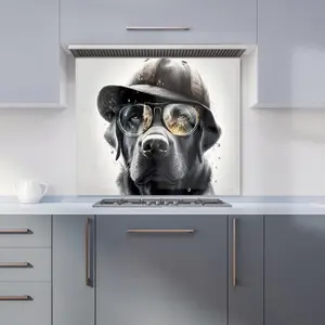 Labrador Retriever Dog Premium Glass Kitchen Splashback W600mm x H650mm