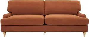 DUSK Hampshire 3 Seater Sofa - Burnt Orange - Matte Velvet