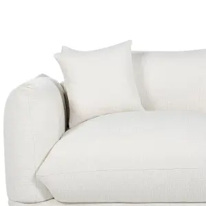 3 Seater Fabric Sofa Off-White LUVOS