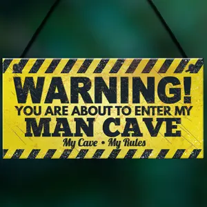 Red Ocean Man Cave Funny Hanging Plaque Fathers Day Gift Games Room Boys Bedroom Sign