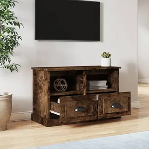 Berkfield TV Cabinet Smoked Oak 80x35x50 cm Engineered Wood