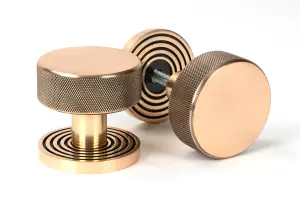 From The Anvil Polished Bronze Brompton Mortice/Rim Knob Set (Beehive)