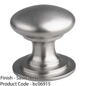 Victorian Tiered Door Knob - 50mm Satin Nickel Cabinet Pull Handle Round Rose