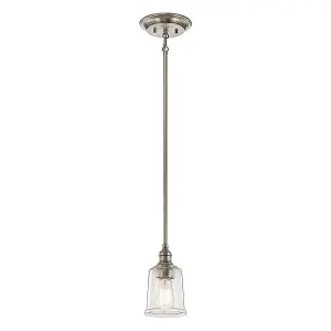 Elstead Waverly 1 Light Mini Pendant, Classic Pewter, E27